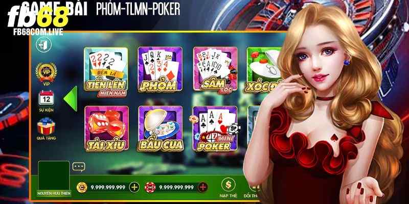 Những sản phẩm game bài được ưa chuộng nhất tại FB68